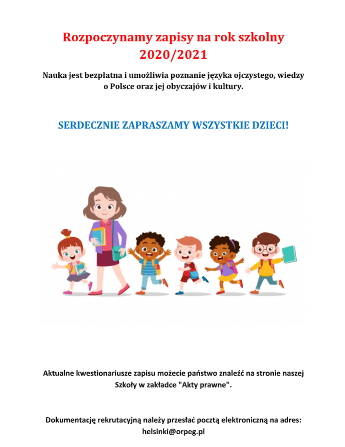 Serdecznie zapraszamy wszystkie dzieci.